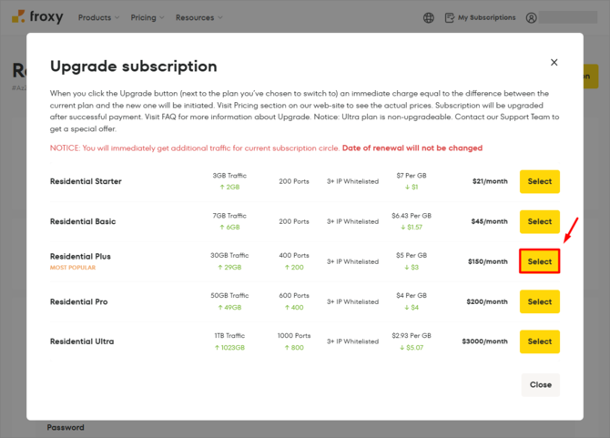 select subscription
