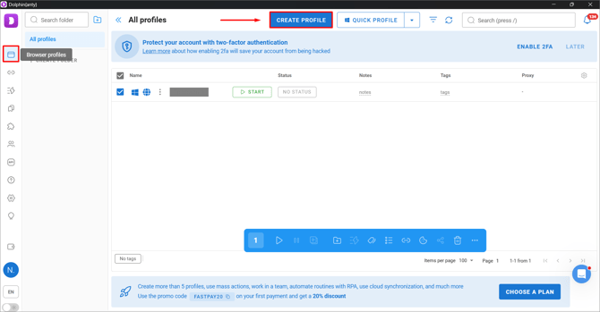 create profile